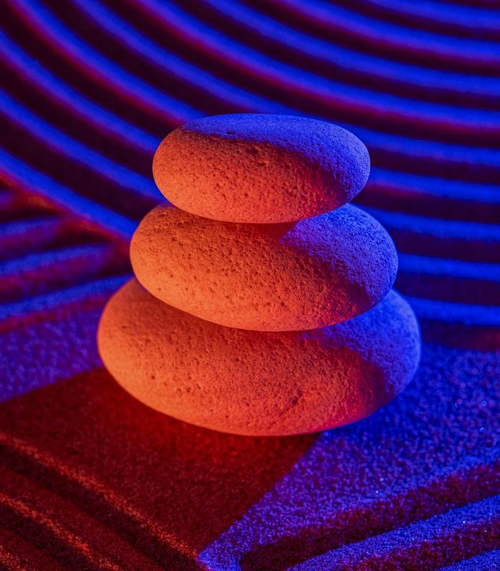 Abstract glowing natural geometric shape representing wellness balance